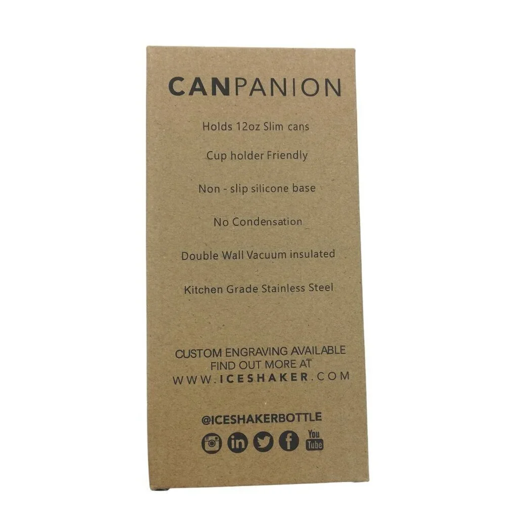 IceShaker Can Panion Hold 12oz Slim Can Summer Escape Pink Orange New in box